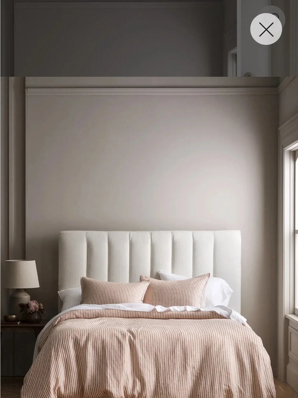 Quince Terracotta and White Stripe Linen Duvet Cover